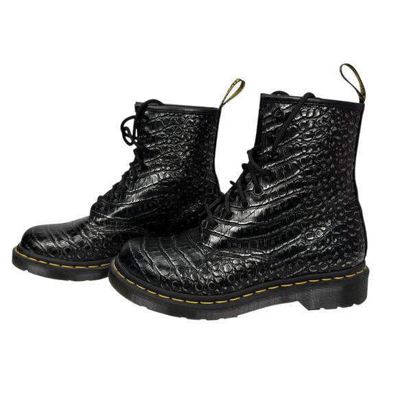 Dr. Martens 1460 Wild Croc Leather Boots Size 7 - Picture 3 of 6